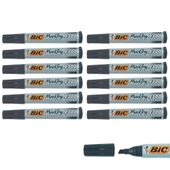 marker permanentny czarny bic 2300 ścięty zestaw 12sztuk