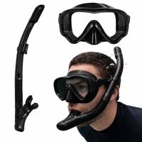 Zestaw do Snorkelingu Maska i Fajka do Nurkowania Okulary z Rurką Czarne
