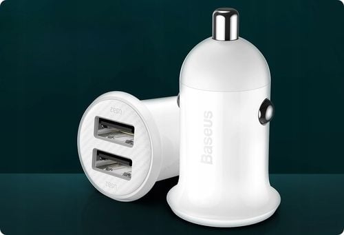 Ładowarka samochodowa Baseus Grain Pro 2x USB 4.8A (biała) na Arena.pl