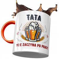 Kubek Pomarańczowy Dla Taty Ojca Na Dzień Taty Z Nadrukiem Ze Zdjęciem