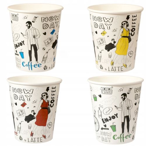 KUBKI PAPIEROWE DO KAWY 250ML NEW DAY + WIECZKA 100 SZTUK (do odsprzedaży) na Arena.pl