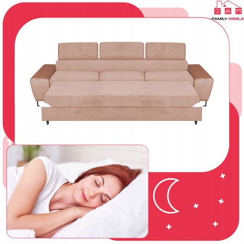 Zestaw mebli wypoczynkowych salonu Bosso Sofa 3os fotele beż na Arena.pl