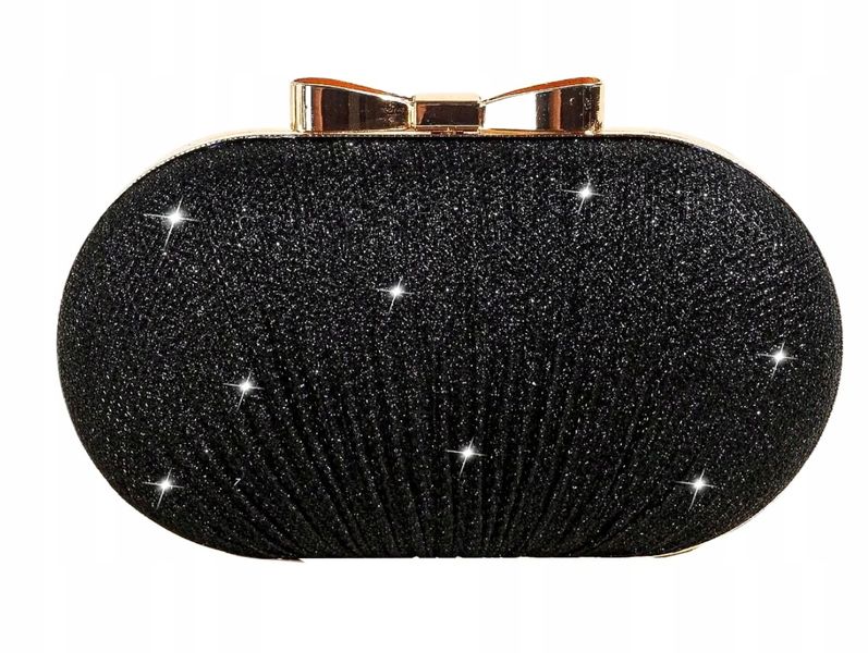 Czarna Torebka Wieczorowa Kopertówka Wizytowa Mała zdjęcie 7