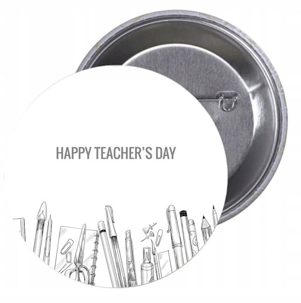 Przypinki buttony HAPPY TEACHER'S DAY znaczki zdjęcie 1