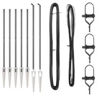 Słupki ogrodzeniowe 7 pcs Szary Ø32mm 170 cm Stal galwanizowana