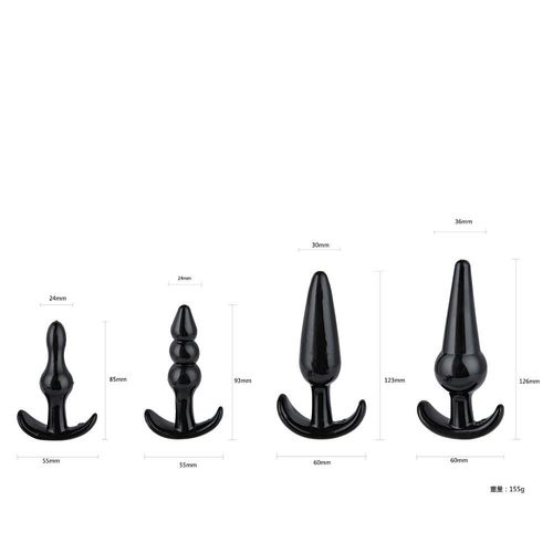 Plug-Quatro Anal Plugs Starter Set- 4-Pack Black na Arena.pl