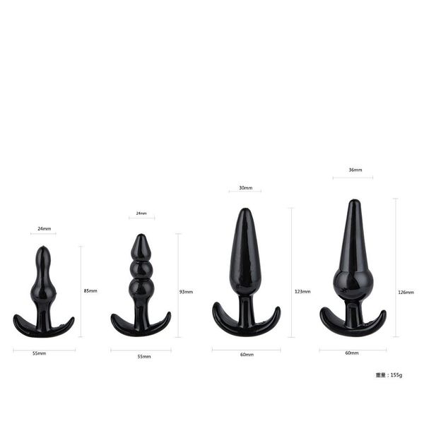 Plug-Quatro Anal Plugs Starter Set- 4-Pack Black zdjęcie 10