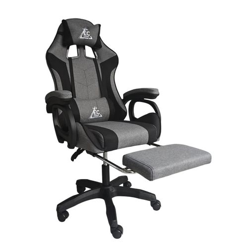 fotel gamingowy obrotowy strike z podnóżkiem i poduszką na Arena.pl
