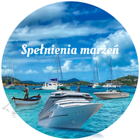 Opłatek na tort Statek Łódź Motorówka Okręt Tekst Okazjonalny Urodziny