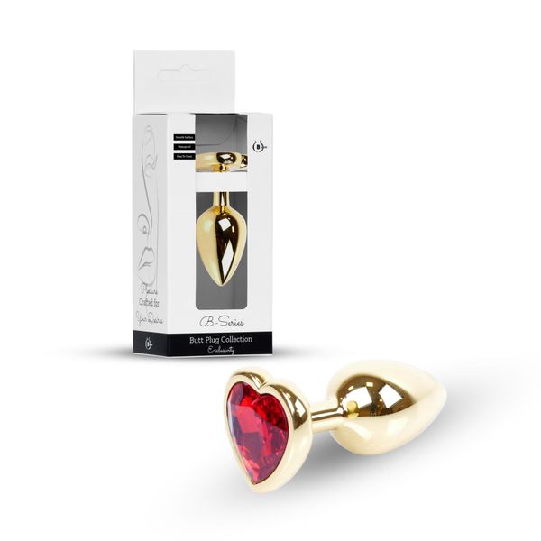 Plug-Jewellery Gold  Heart Plug- Red zdjęcie 10