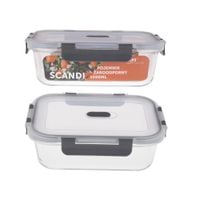 Pojemnik szklany żaroodporny z pokrywką hermetyczny 1000 ml do żywności