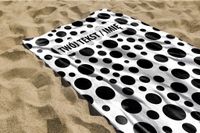 RĘCZNIK Czarne grochy z twoim dowolnym tekstem 130x70cm 013E