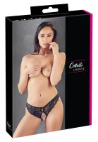 cottelli lingerie figi koronkowe z wycięciami i kokardkami czarny xl