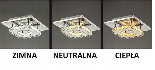Lampa METEOR I kryształ LED panel plafon Kinkiet kwadrat12W Wobako 6000K na Arena.pl