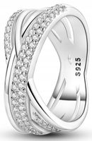 MD przeplatany pierścionek X kamienie 18 | 57 mm