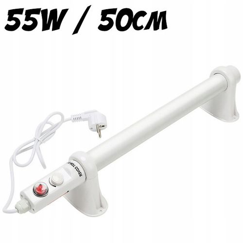 GRZEJNIK RUROWY Z TERMOSTATEM 55W, IP44, dł.50cm, łazienkowy, VF KRAKOW na Arena.pl