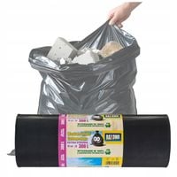 WORKI NA ŚMIECI 300L 10szt budowlane Uniwersalne Grube Mocne Czarne