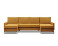 Narożnik w kształcie U, MILO, velvet, 294x140x92 cm, żółty | TYLETEGOTU