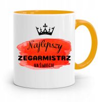 Kubek Żółty Dla Zegarmistrza Najlepszy Na Świecie Z Nadrukiem Ze Zdjęciem