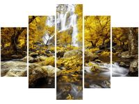 105CM 150CM OBRAZ 5 ELEM JESIENNY WODOSPAD DRUK