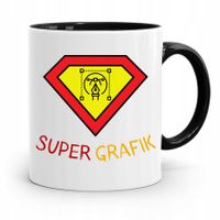Kubek Czarny Prezent Dla Super Grafika Z Nadrukiem Ze Zdjęciem