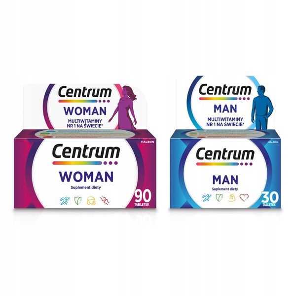 Multiwitamina Centrum Woman ONA 90 tab + Centrum MAN ON 30 tab zdjęcie 1