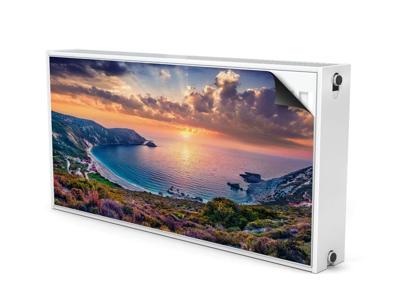 Mata MAGNETYCZNA Kaloryfera Zachód Słońca Pejzaż Morze 100cm x 60cm zdjęcie 2