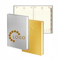 kalendarz Z TWOIM LOGO dzienny A4 2026 złoty/srebrny z grawerem 25 szt