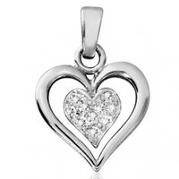 SREBRNY WISIOREK SERDUSZKO Z CYRKONIAMI SREBRO PRÓBY 925