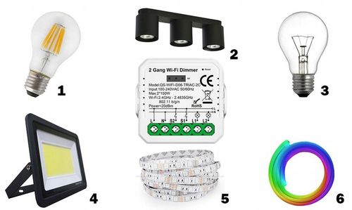 Mini Ściemniacz Wifi 2 kanały sterownik oświetlenia dopuszkowy TUYA na Arena.pl