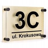 TABLICZKA Z NUMEREM DOMU | ADRESOWA | PLEKSA i ALUMINIUM + DYSTANSE i