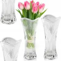 WAZON SZKLANY 17,5 CM ELEGANCKI MINIMALISTYCZNY DEKORACYJNY NA KWIATY