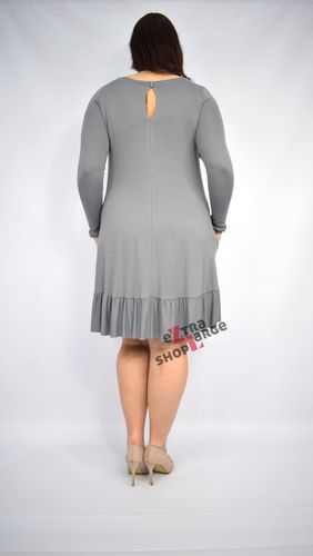 Sukienka Blue Shadow szara folk PLUS SIZE na Arena.pl