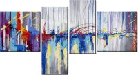 100 55CM OBRAZ 4 ELEM ABSTRAKCYJNY WODOSPAD PŁÓTNO DRUK
