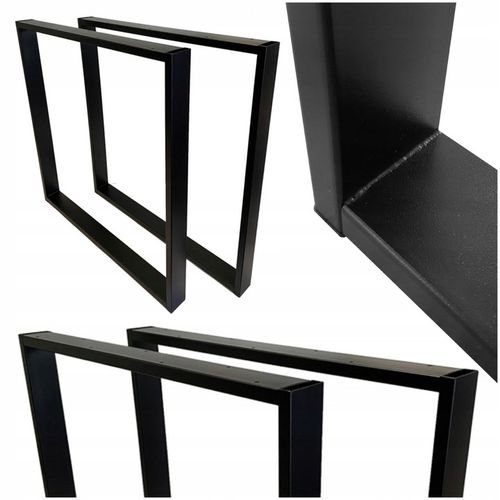 NOGI DO STOŁU BIURKA METALOWE CZARNE 80x72 CM PROFIL 6x2 CM LOFTOWE 2 na Arena.pl