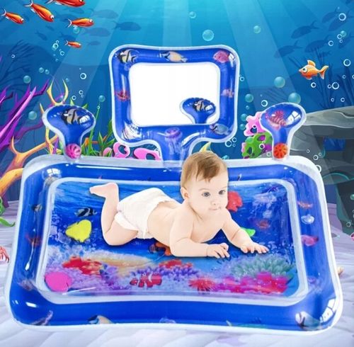 Dmuchana Mata Wodna Sensoryczna Dla Niemowląt Dzwieki Lustro Mata XXL 65cm na Arena.pl