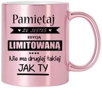 KUBEK RÓŻOWY METALIK PREZENT DLA DZIEWCZYNY KOLEŻANKI ŻONY NA RÓŻNE OKAZJE