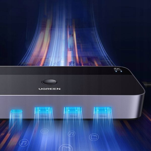 UGREEN PRZEŁĄCZNIK SWITCH KVM 2w1 HDMI USB-A USB-B USB-C MICRO 4K 2X KABEL zdjęcie 3
