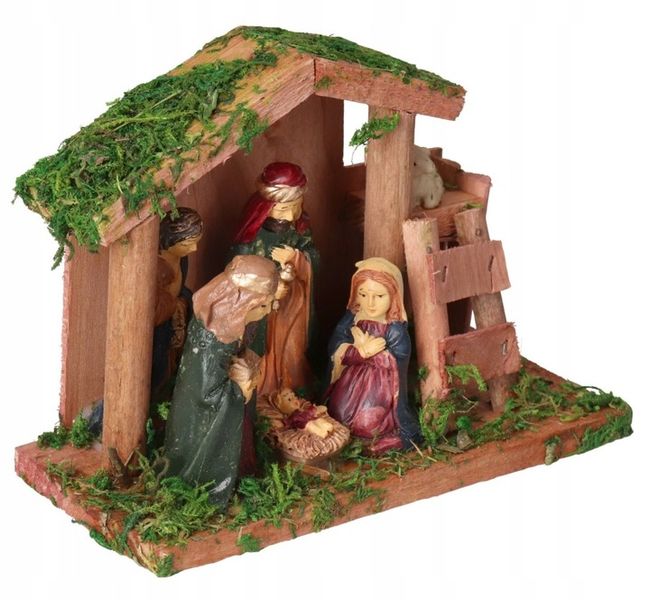 SZOPKA BOŻONARODZENIOWA Z FIGURKAMI OZDOBA STROIK zdjęcie 3