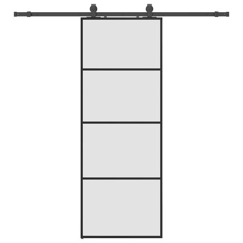 Drzwi przesuwne z zestawem okuć czarne 76x205 cm ESG szkło na Arena.pl