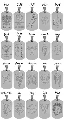 Nieśmiertelnik z Grawerem x2 Męski, Stal Chirurgiczna Grawer Mechaniczny na Arena.pl