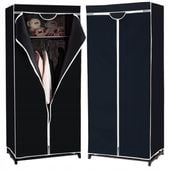 szafa materiałowa czarna tekstylna składana garderoba 55x45x150cm zasuwana