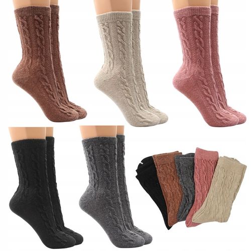 5x Ciepłe bezuciskowe Skarpety damskie WEŁNIANE SKARPETKI 35-39 na Arena.pl