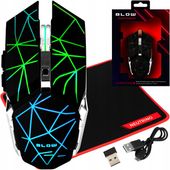 MYSZKA GAMINGOWA BEZPRZEWODOWA KOMPUTEROWA LED RGB + PODKŁADKA POD MYSZ