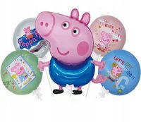 ZESTAW FOLIOWYCH BALONÓW Świnka Peppa DEKORACJA URODZINOWA