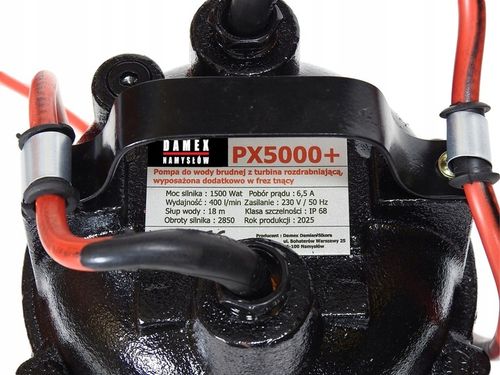 POMPA PX5000+ DO WODY BRUDNEJ ŚCIEKÓW SZAMBA ROZDRABNIACZ 100%MIEDŹ na Arena.pl
