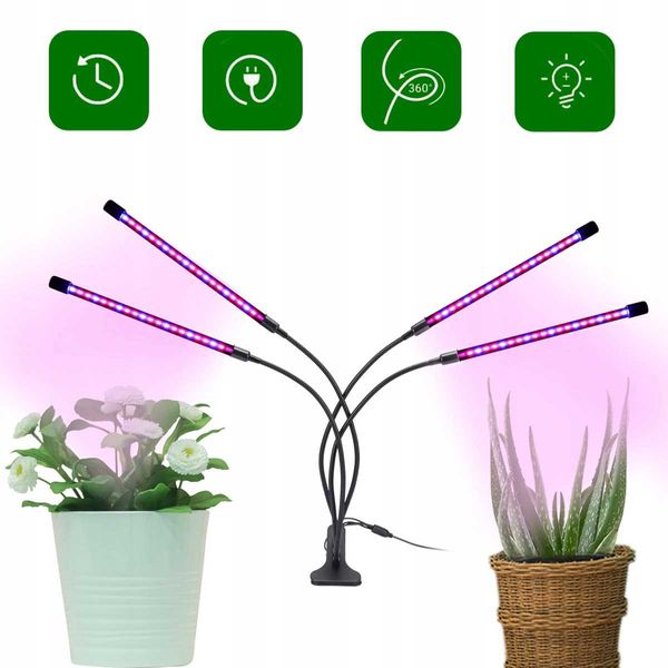 Lampa Do Wzrostu Roślin Heckermann - 36W - 4 Głowice zdjęcie 8