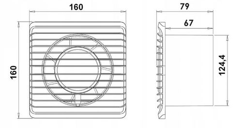 Wentylator ścienny standardowy biały125 łazienkowy na Arena.pl