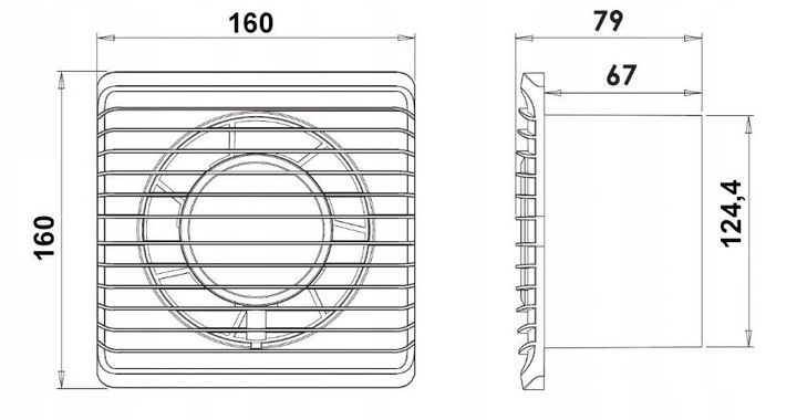 Wentylator ścienny standardowy biały125 łazienkowy zdjęcie 2