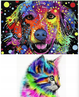 Haft Diamentowy Mozaika Diamentowa 2szt Kot i Pies